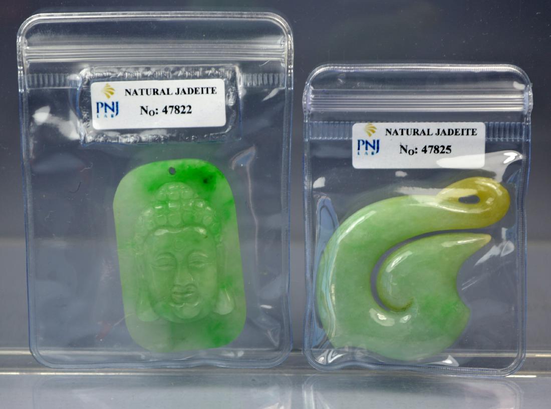 CHINESE CERTIFIED TOP CERTIFIED GREEN CARVED JADE (1 of 4)