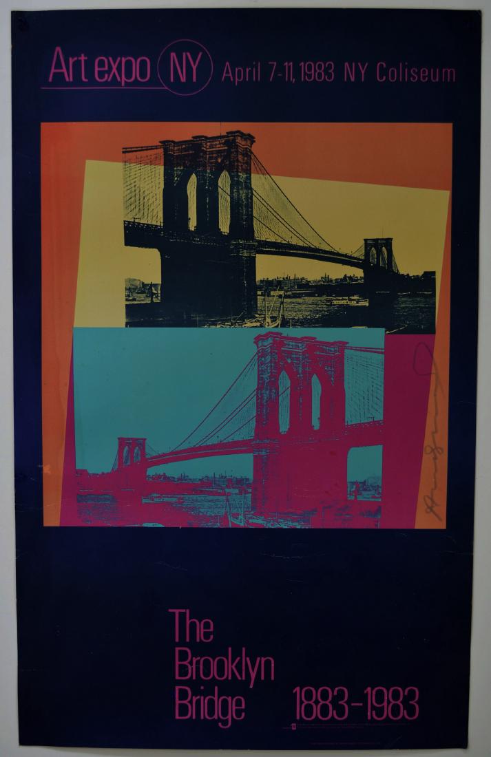 ANDY WARHOL SIGNED BROOKLYN BRIDGE POSTER 1983 (1 of 3)