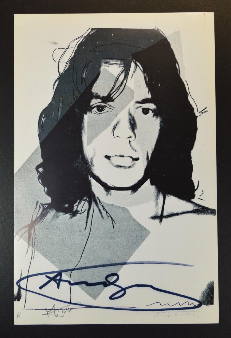 ANDY WARHOL SIGNED MICK JAGGER INVITATION CARD JURKA (1 of 2)