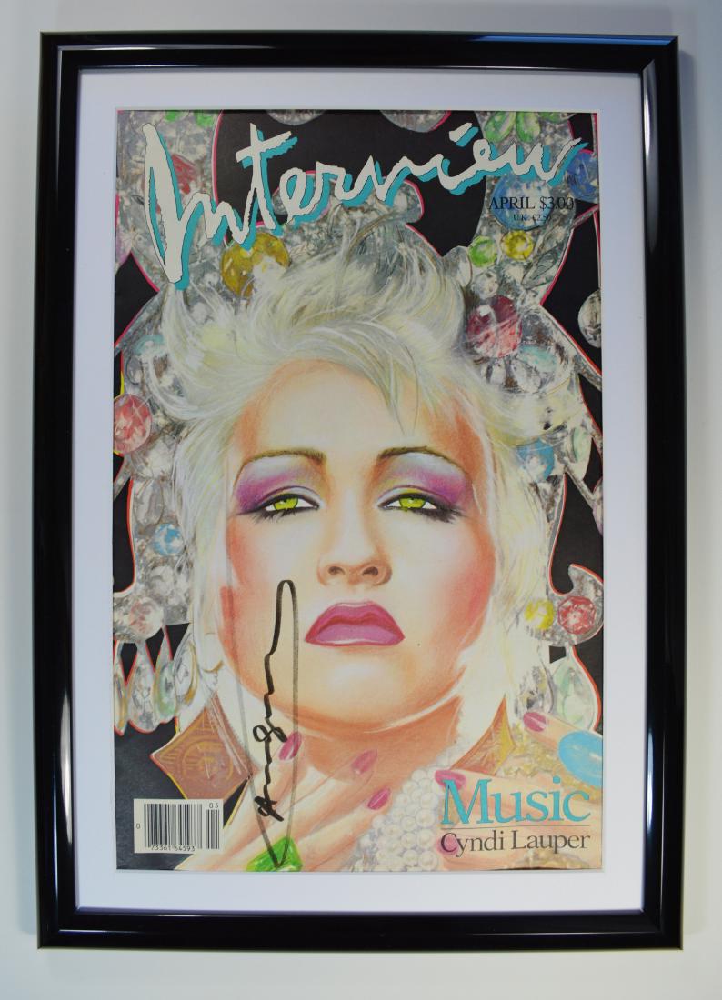 ANDY WARHOL INTERVIEW MAGAZINE SIGNED "CYNDI LAUPER" (1 of 2)