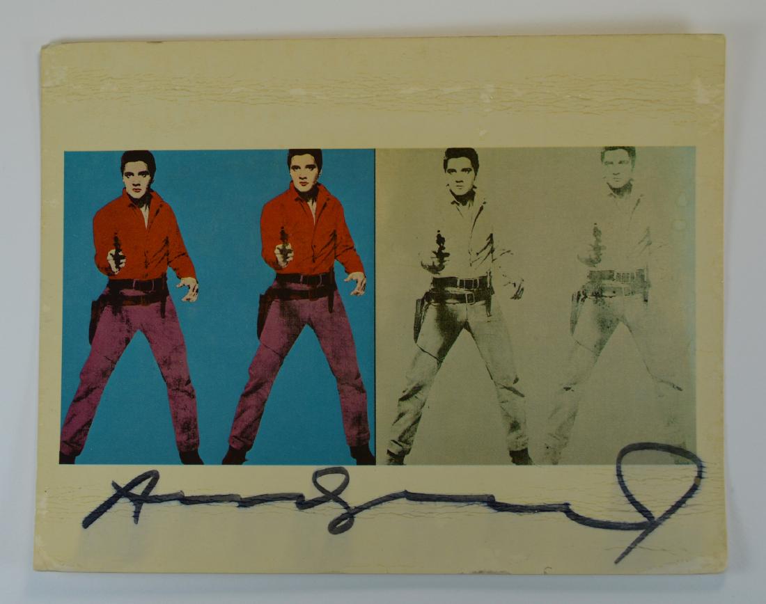 ANDY WARHOL SIGNED ELVIS PRESLEY POSTCARD CA. 1970'S (1 of 2)