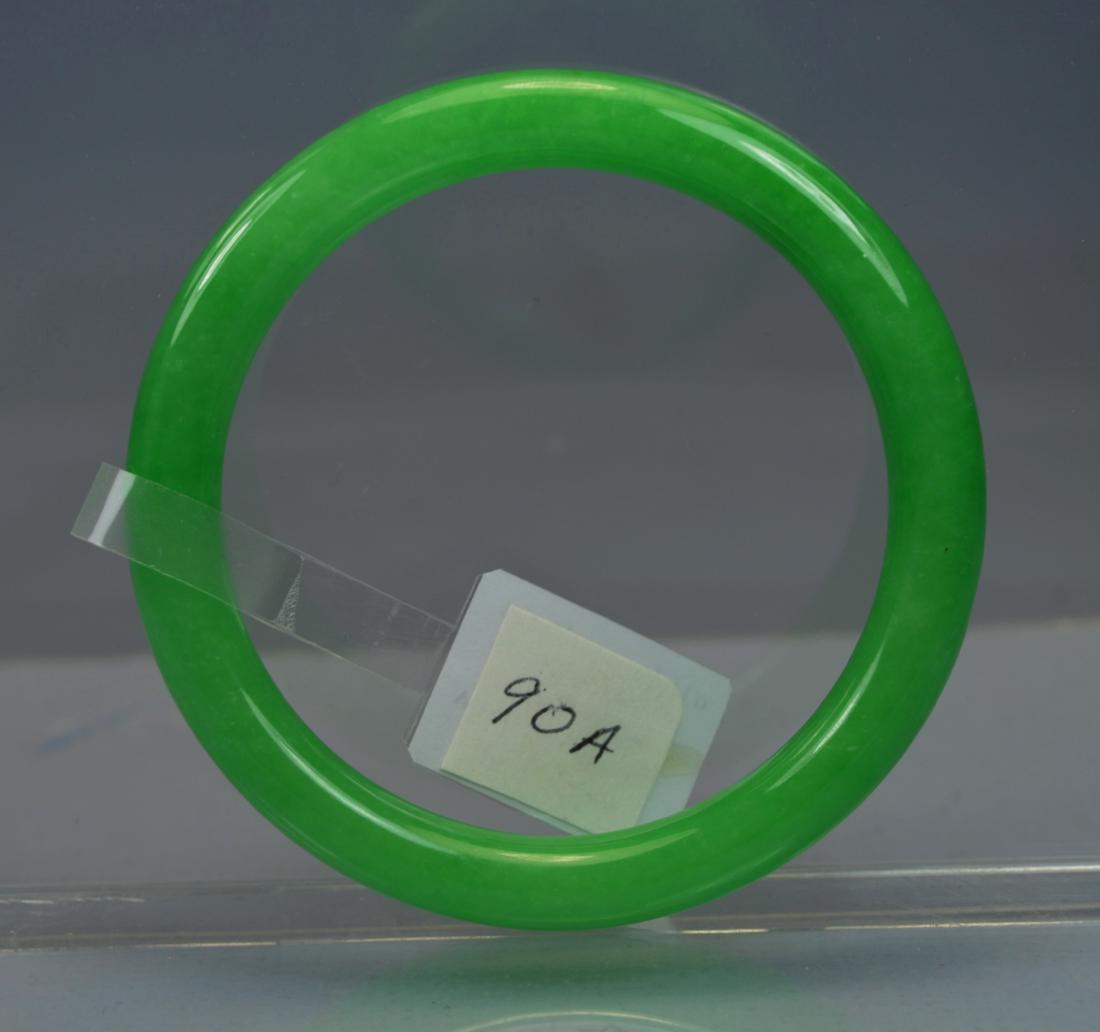 CHINESE TOP CERTIFIED GREEN JADE BANGLE (S-Ja 8002) (1 of 4)