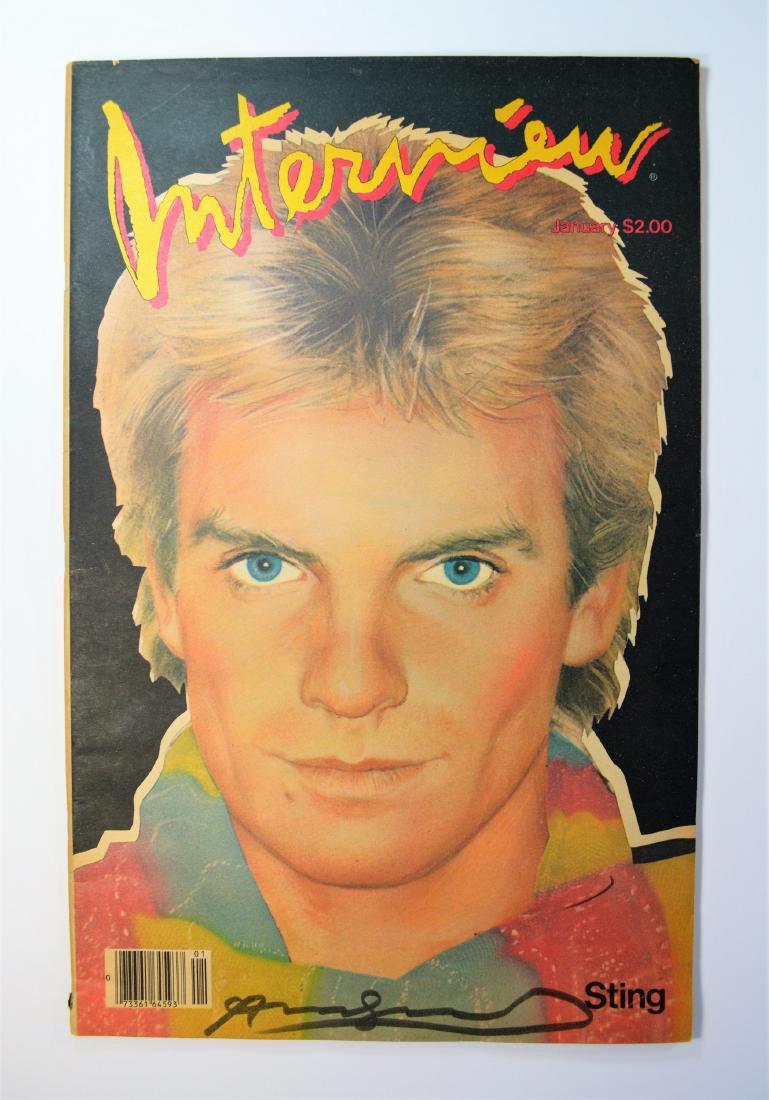 ANDY WARHOL INTERVIEW MAGAZINE SIGNED "STING" JANUARY (1 of 2)