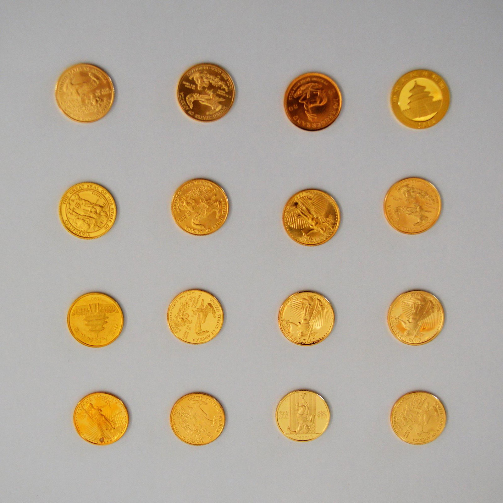 16 OF 1/4 OZ EACH GOLD COINS (TOTAL 4 OUNCES) VARIETY (1 of 1)