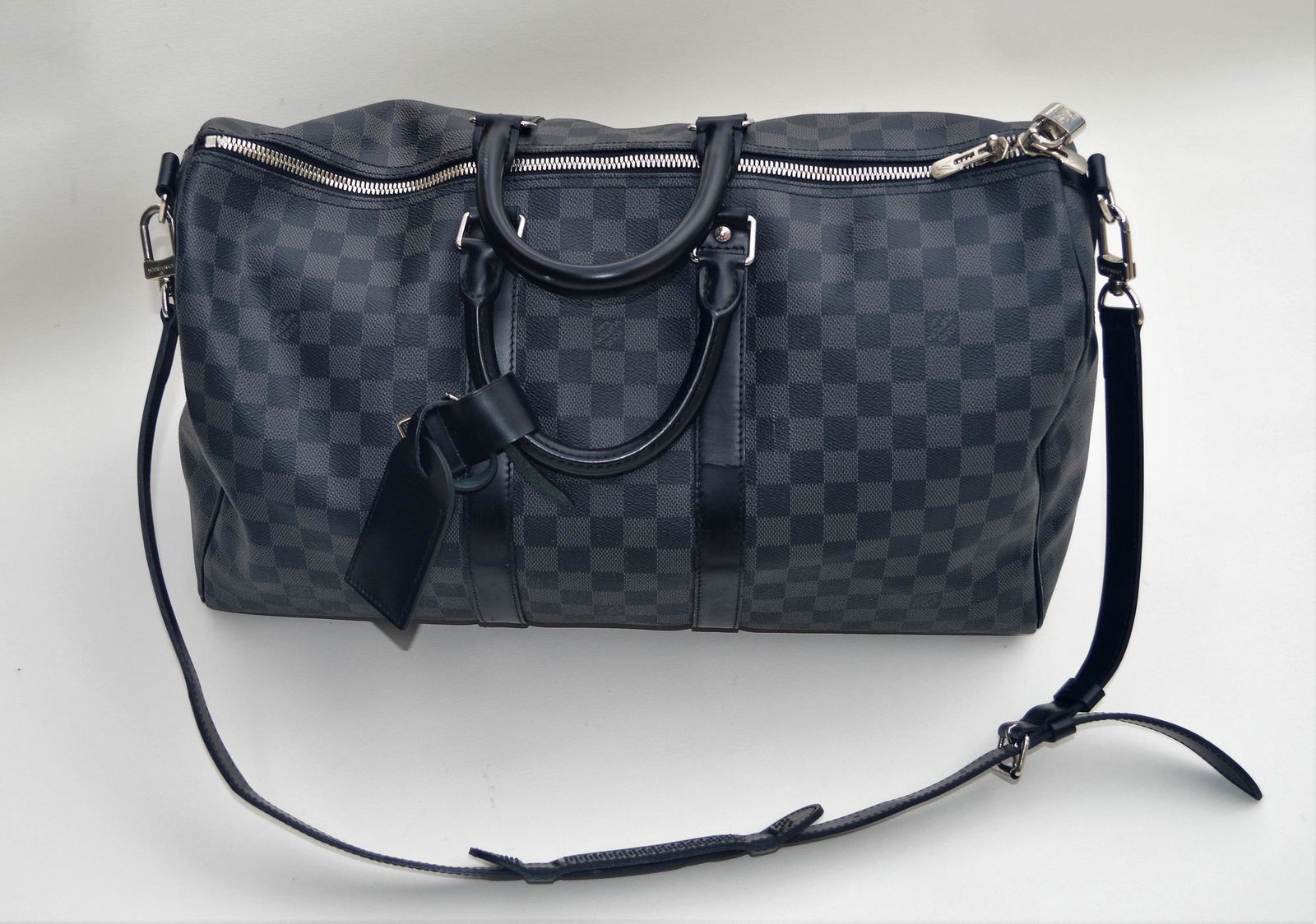 louis vuitton black duffel bags
