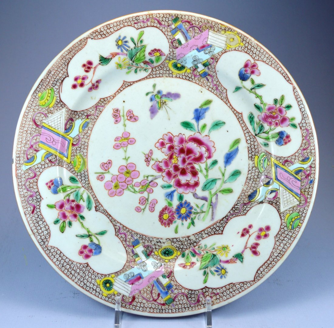 CHINESE QIANLONG PORC PLATE CA. 18TH C. (1 of 5)