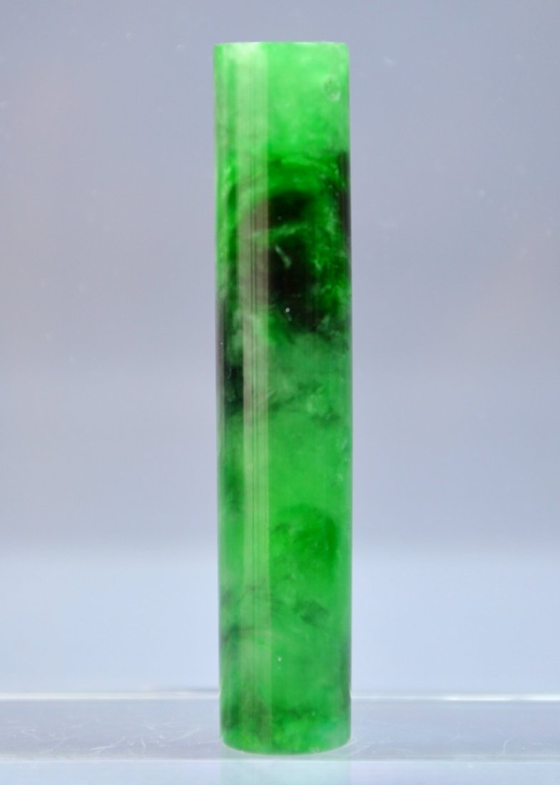 CHINESE CERTIFIED GRADE A GREEN JADE CYLINDRICAL (1 of 6)