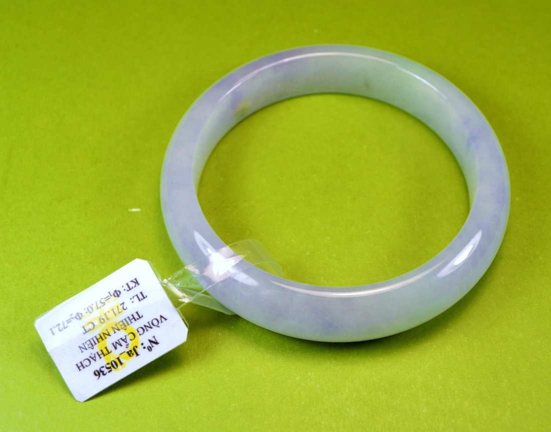 CHINESE CERTIFIED TOP LAVENDER JADE BANGLE (1 of 5)