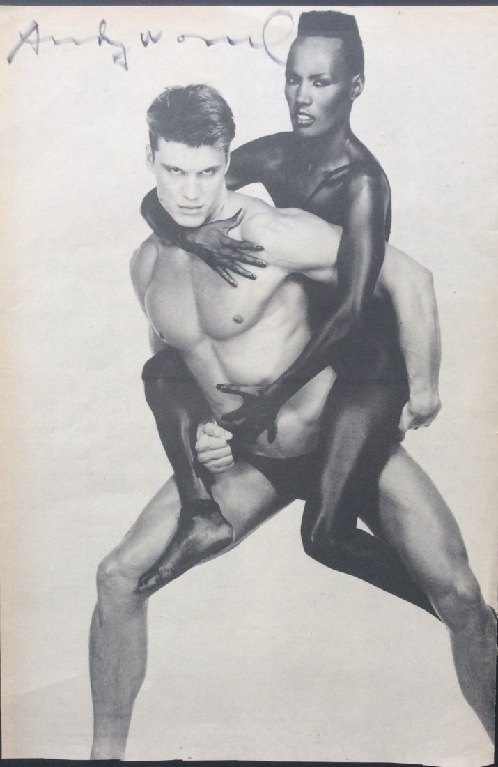 ANDY WARHOL LITHO FT GRACE JONES SGND CA. 1980'S (1 of 2)