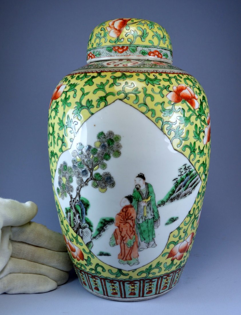 CHINESE TOP LARGE  FIGURAL GINGER JAR CA 19TH (1 of 8)