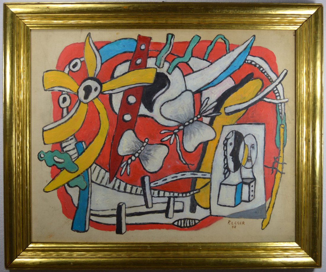 OIL ON BOARD ABSTRACT FERNAND LEGER (ATTR) (1 of 9)