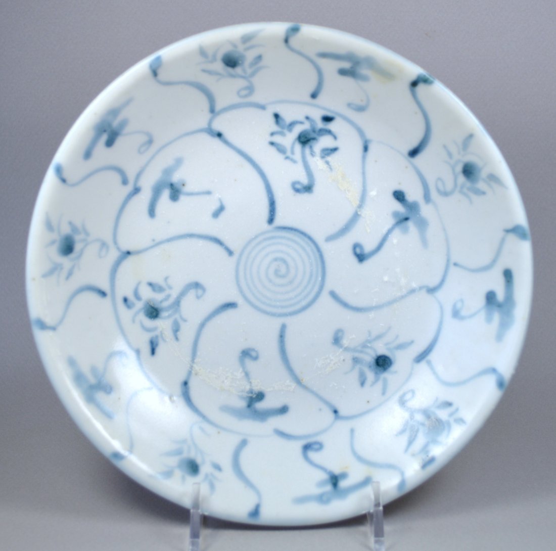 TEK SING CARGO CHINESE PORC PLATE "LOTUS" CA.1800 (1 of 4)
