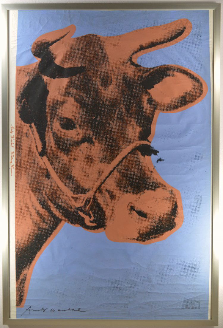 ANDY WARHOL SCREENPRNT ON WALPAPER COW 1971 (1 of 6)
