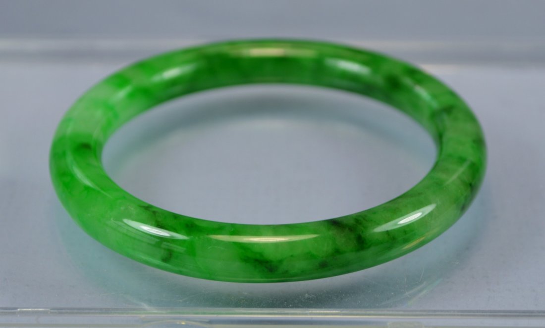 TOP CERTIFIED GREEN JADE BANGLE STUNNING (1 of 4)