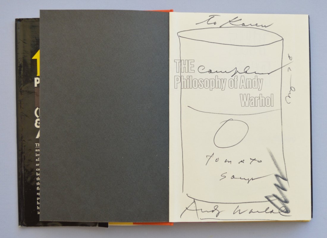 PHILOSOPHY OF ANDY WARHOL BOOK WITH DRAWING (1 of 5)