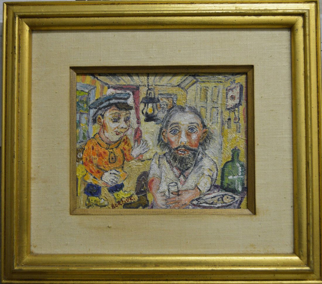 OIL ON BOARD DAVID BURLIUK ATTR (1 of 5)