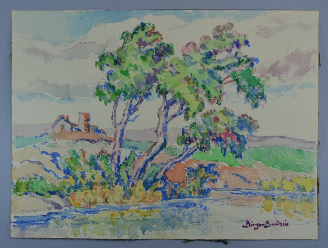 WATERCOLOR ON PAPER ATTR BIRGER SANDZEN (1 of 2)