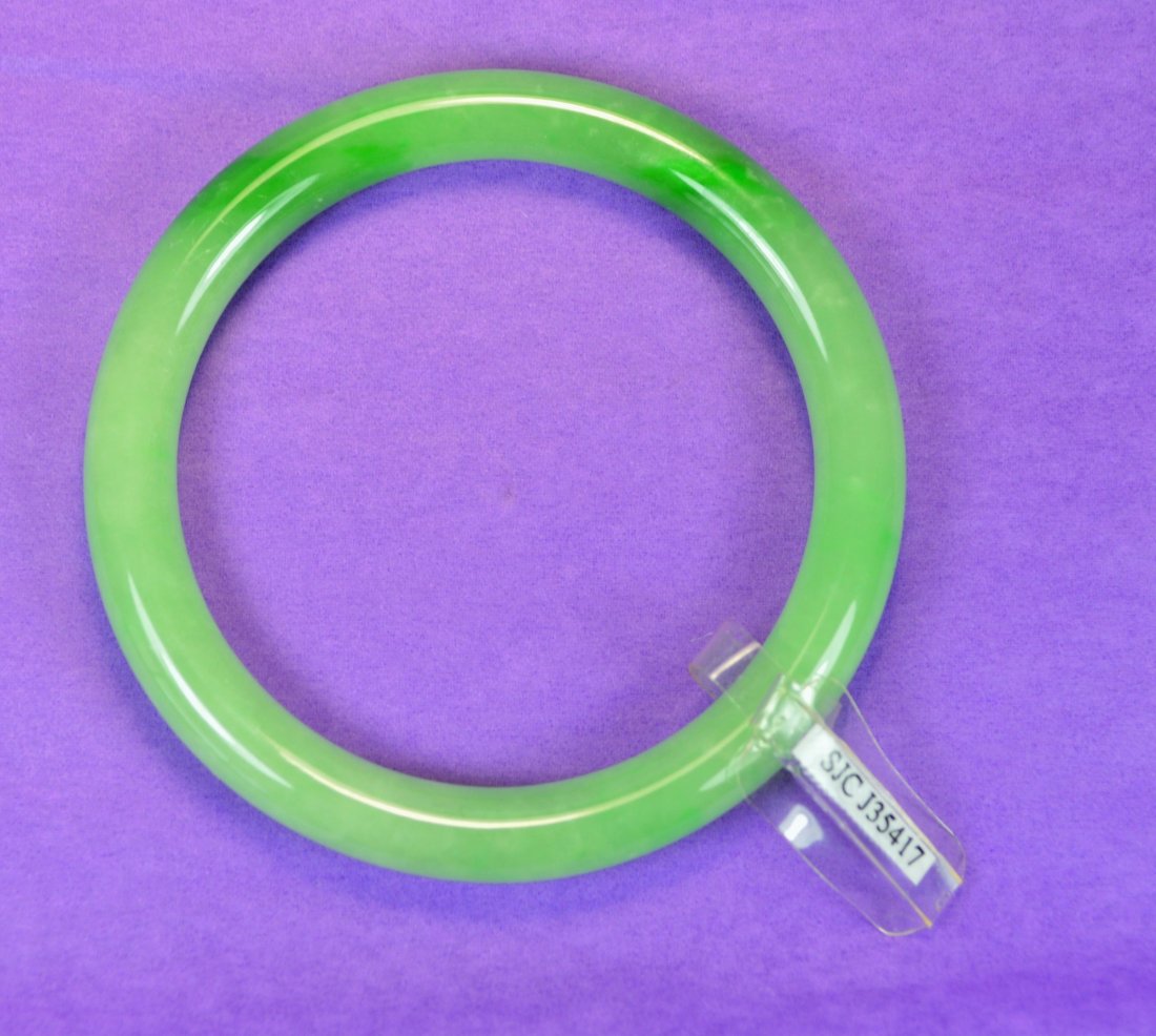 CHINESE CERTIFIED TOP JADE BANGLE  (S-35417) (1 of 2)