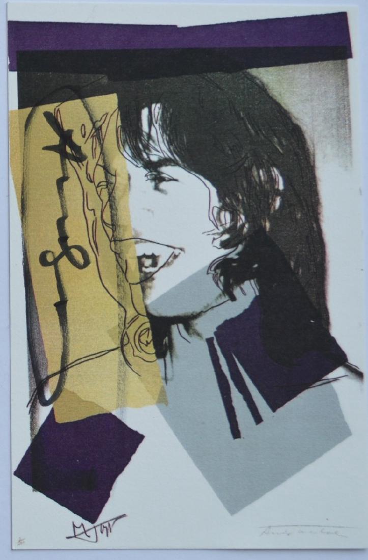 ANDY WARHOL MICK JAGGER CARD SIGNED IN INK MARKER (1 of 1)