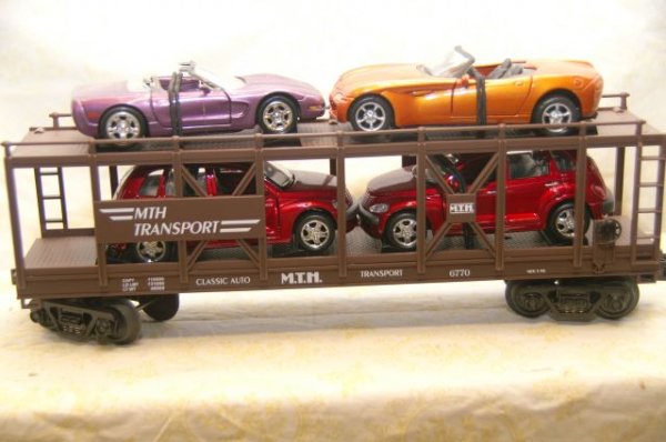 : M&H auto carrier w/dodge, corvette, & 2-chrysler pt cruisers