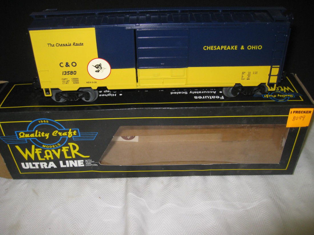 Weaver Single Door Box Car: Weaver Ultra Line Chesapeake and Ohio Single Door Box Car
