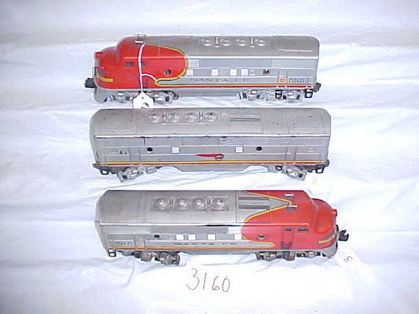 Lionel 2343 A-B-A Locomotive Unit: Lionel 2343 A-B-A Locomotive UnitSanta Fe 2343Good cond., with a lot of scratches.