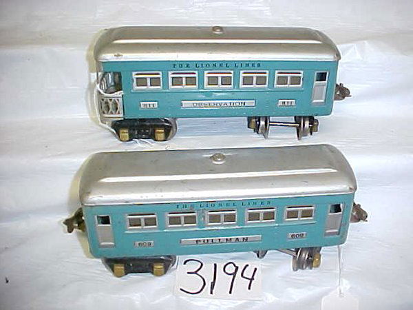 2 Lionel Passenger Cars-609 & 611: 2 Lionel Passenger Cars-609 & 611