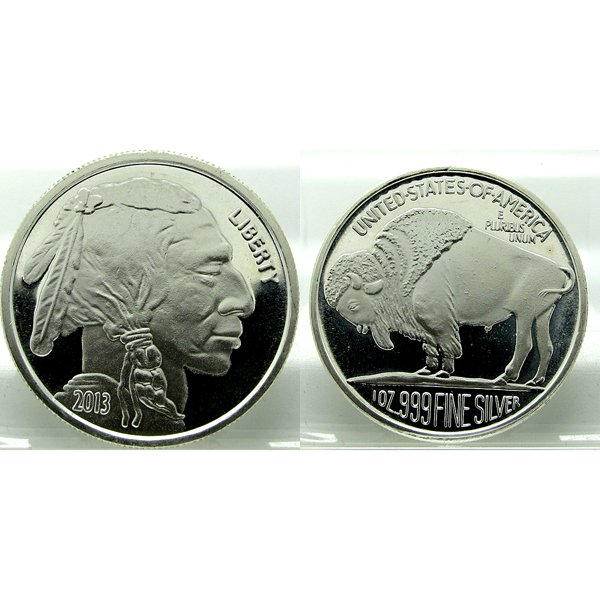 1 Oz Buffalo Design .999 Fine Silver Round: 1 Oz Buffalo Design .999 Fine Silver Round. Product Specifications: Contains: 1 oz of .999 Fine Silver. Country of Manufacture: United States of America. Obverse: Classic James Earle Fraser Native Ame