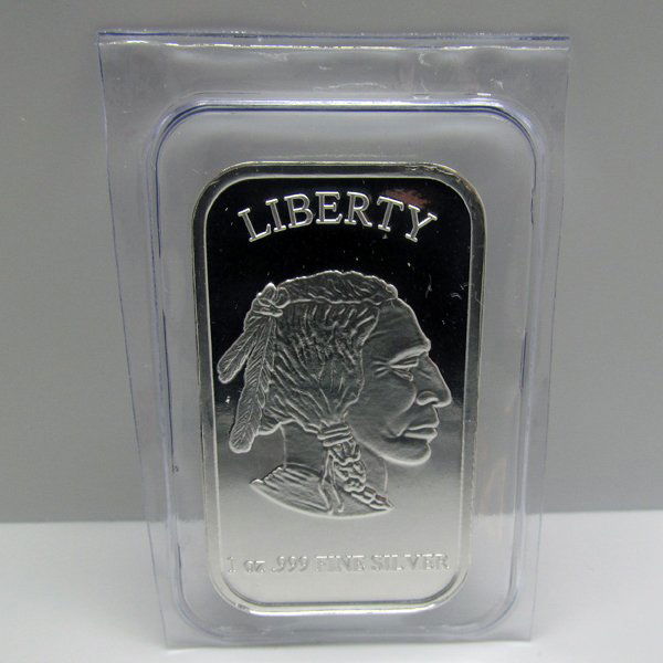 1 Oz Buffalo Design .999 Fine Silver Bar: 1 Oz Buffalo Design .999 Fine Silver Bar. Product Specifications: Contains: 1 oz of .999 Fine Silver. Country of Manufacture: United States of America. Obverse: Classic James Earle Fraser Native Ameri