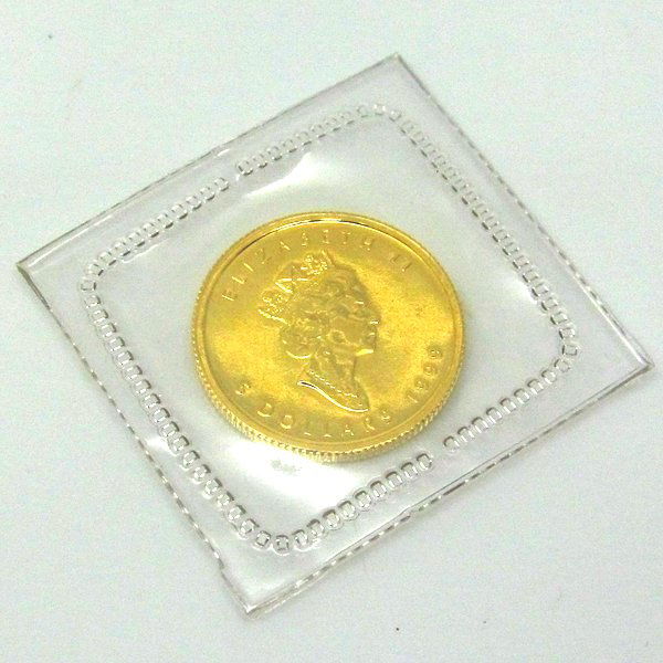 1/10 Oz BU 24k Gold Canadian Maple Leaf - Random Date!: Gold Maple Leaf Bullion Coin by The Royal Canadian Mint. The Gold Maple Leaf Coin Has a Legal Tender Value of $5 Canadian Dollars and Contains 1/10 Oz of 24-Karat (.9999 Pure) Gold. Comes in Brilliant