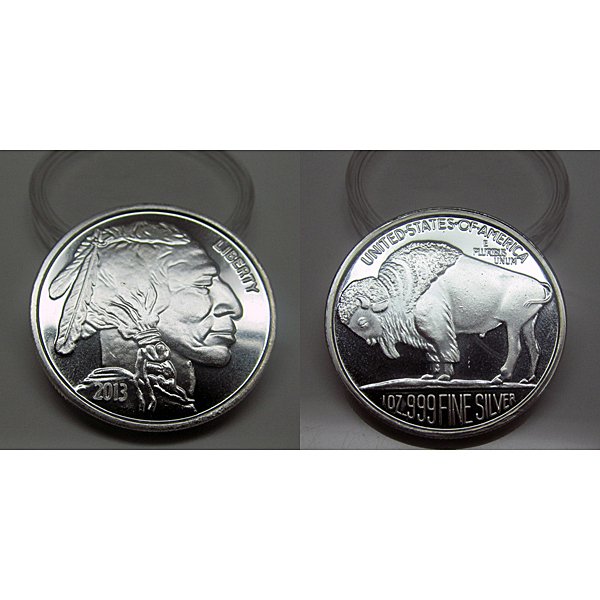 1 Oz Buffalo Design .999 Fine Silver Round: 1 Oz Buffalo Design .999 Fine Silver Round. Product Specifications: Contains: 1 oz of .999 Fine Silver. Country of Manufacture: United States of America. Obverse: Classic James Earle Fraser Native Ame