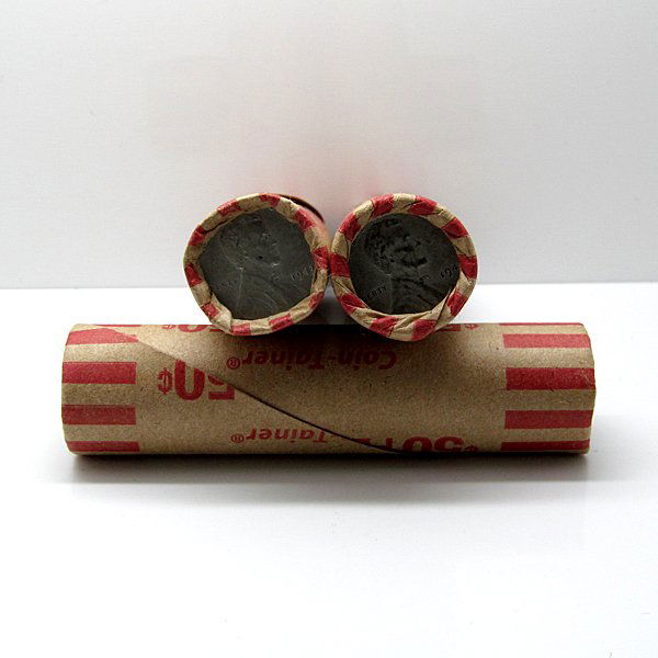 3 Rolls of Unsearched Lincoln Steel Wheat Penny: 3x Unsearched Roll of 50 Wheat Steel Pennies - 1943 P,D,S.
