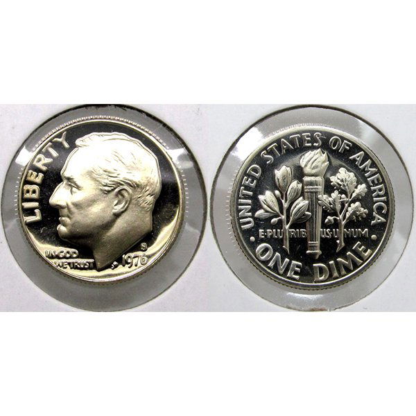 1976-S Roosevelt Dime - Gem Proof Coin: 1976-S Roosevelt Dime Gem Deep Cameo Proof Coin *Free shipping for all domestic orders over $50. **Use this stock photograph as an indicator of the quality of the coin(s) you will receive. ***More tha