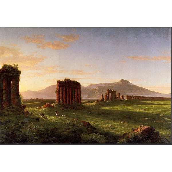 "Roman Campagna" by Thomas Cole Oil Painting: "Roman Campagna" by Thomas Cole Oil Painting on Canvas Reproduction 20" x 24" 24" x 36" - $220 30" x 40" - $310 36" x 48" - $350 40" x 60" - $390 48" x 60" - $430 48" x 72" - $470 This reproduction is
