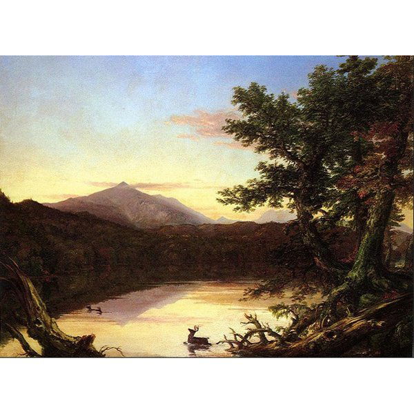 "Schroon Lake" by Thomas Cole Oil Painting: "Schroon Lake" by Thomas Cole Oil Painting on Canvas Reproduction 20" x 24" 24" x 36" - $220 30" x 40" - $310 36" x 48" - $350 40" x 60" - $390 48" x 60" - $430 48" x 72" - $470 This reproduction is g