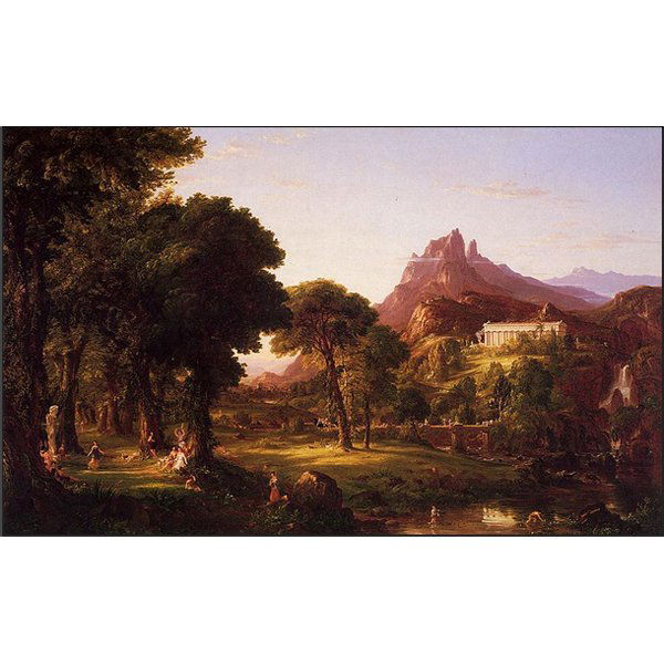 "Dream of Arcadia" by Thomas Cole Oil Painting: "Dream of Arcadia" by Thomas Cole Oil Painting on Canvas Reproduction 20" x 24" 24" x 36" - $220 30" x 40" - $310 36" x 48" - $350 40" x 60" - $390 48" x 60" - $430 48" x 72" - $470 This reproduction