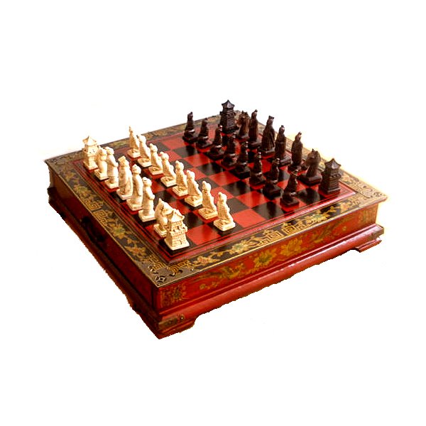 Old Chinese Chess Set: Old Chinese Chess Set - Wood - Dimensions: 10.5" x 10.5" x 2.6" - Weight: 3 lbs SHIPPING - Free shipping. - Most orders ship within 15-25 business days of purchase, but sometimes it takes up to 30-40