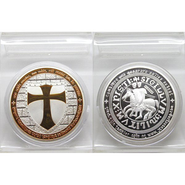 1 Oz Yellow Knight Templar Design Silver Plated Coin: 1 Oz Knight Templar Yellow Cross Design Silver Plated Art Coin DESCRIPTION: - Silver Plated - Brilliant Uncirculated - Photos of products are a representation of the item you will receive and may or m