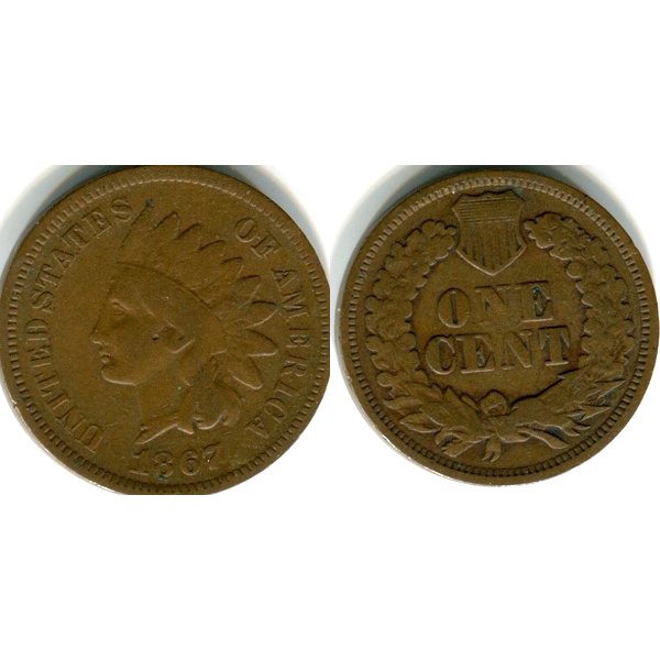 1867 Indian Head Cent - G/VG (1 of 1)