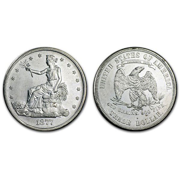 1877 S Trade Silver Dollar - Almost Uncirculated (1 of 1)