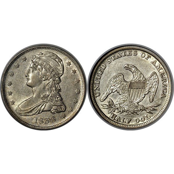 1838 Capped Bust Silver Half Dollar - BU (1 of 1)