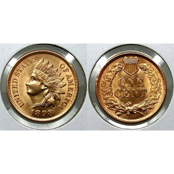 1898 Indian Head Cent - Red Gem BU - MS+++ (1 of 1)