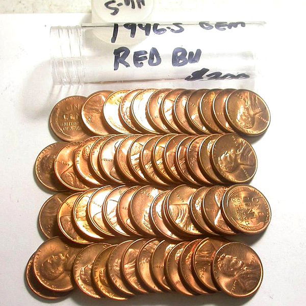1946 S Lincoln Wheat Penny Roll - BU: 1946 S Lincoln Wheat Penny Roll - BU - Clad Cooper - Brilliant Uncirculated - Photos of products are a representation of the item you will receive and may or may not be the actual item you will receiv
