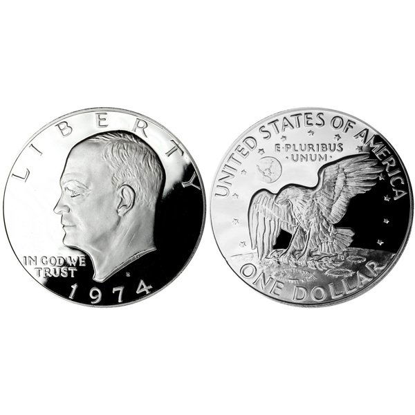 1974 S Eisenhower Dollar (40% Silver) - Gem Deep Cameo (1 of 1)
