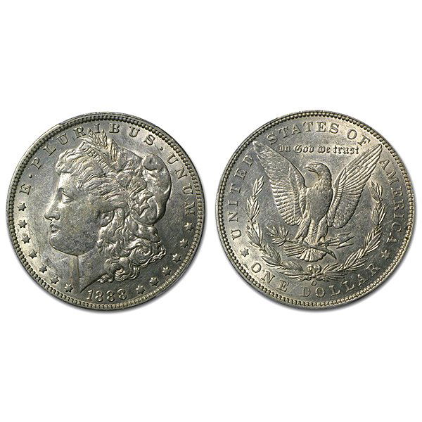 1888 O Morgan Silver Dollar - AU (1 of 1)