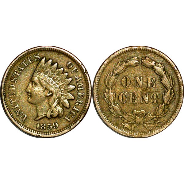 1859 Indian Head Cent - VF (1 of 1)