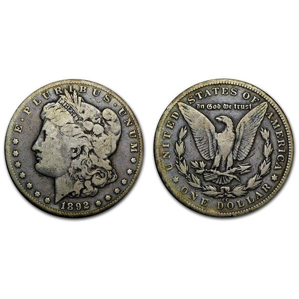 1892 CC Morgan Silver Dollar - Fine (1 of 1)
