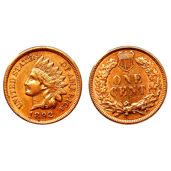 1892 Indian Head Cent - AU / BU (1 of 1)
