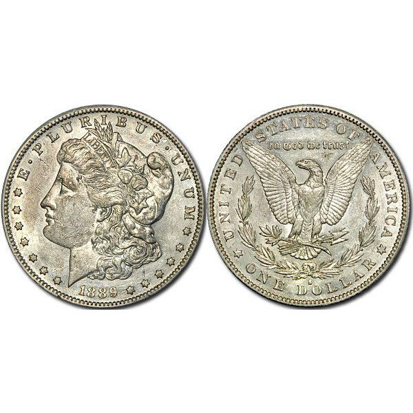 1889 S Morgan Silver Dollar - AU (1 of 1)