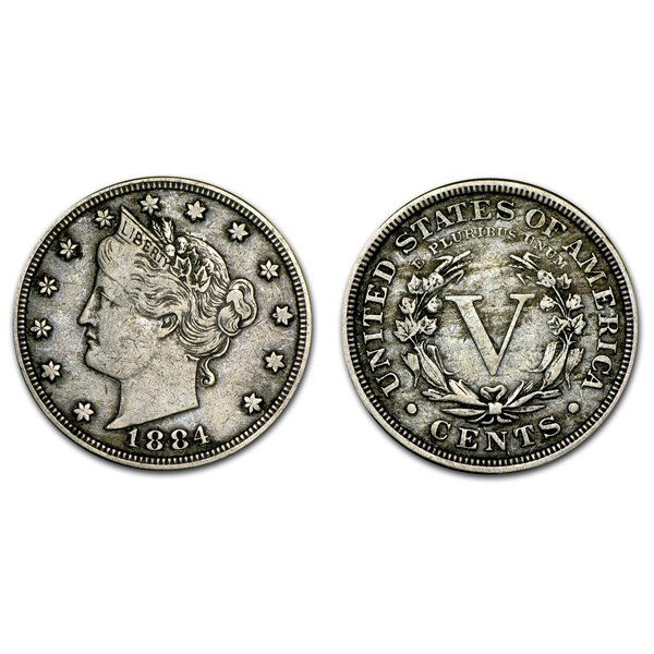 1884 Liberty Head V Nickel - Very Fine (1 of 1)